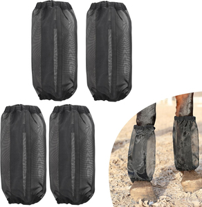 Botas de Montar a Caballo Personalizables de Malla y Neopreno con Protección UV, Diseño Transpirable, Antideslizantes, Juego de 4 (Negras) - Product Image 5