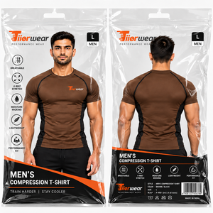 T-shirt de compression pour homme, coupe ajustée, séchage rapide, polyester et élasthanne, extensible sur le devant, pour la gym, l'entraînement, les performances athlétiques, personnalisable OEM, marque privée - Product Image 6