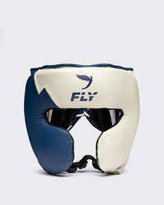 Ensemble de boxe Muay Thai professionnel de qualité supérieure en cuir véritable personnalisé blanc et bleu, durable pour l'entraînement et le combat - Product Image 4
