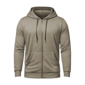 Sudadera con capucha de forro polar para hombre, estilo urbano de invierno, extragrande, de punto grueso, poliéster/algodón, con cremallera, pedrería, transpirable, degradado - Product Image 4