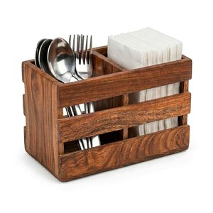 Estante de madera para utensilios de cocina, mejor precio, organizador de cubiertos de madera hecho a mano, venta al por mayor. - Product Image 1