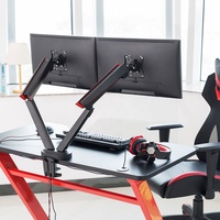 Soporte de Brazo para Monitor Dual para Juegos LDT39-C024, de Primera Calidad, con Abrazadera para Escritorio, Soporte VESA para PC, Compatible con la Mayoría de Pantallas de 17'' a 32''
