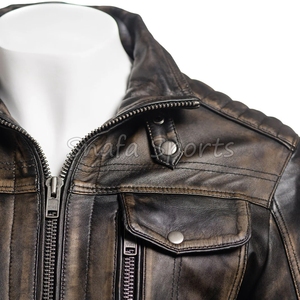 Wholesale Men Leather <b>Jacket</b> Factory Made Genuine Cowhide Custom Design <b>Biker</b> Clothing Direct From OEM Manufacturer <b>Jackets</b> - Product Image 3