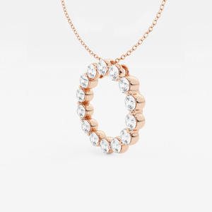 Collier pendentif rond en diamant cultivé en laboratoire 1 CTW pour femme, bijoux de mode, chaîne ajustable élégante et étincelante - Product Image 1