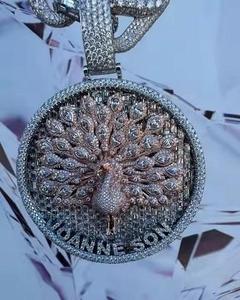 Bijoux de mode de luxe très demandés en argent 925, avec perles de culture d'eau de mer, moissanite taille brillant et breloques serties, style hip-hop, pour soirée - Product Image 5