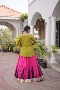 Lehenga choli spécial Navratri, lehenga choli de mariée en gros, lehenga choli bicolore, lehenga choli indien très demandé - Product Image 2