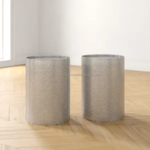 Table console ovale de luxe faite à la main avec cadre en acier inoxydable finition dorée table en métal pour l'exportation fabriquée par Zahid Exports - Product Image 5