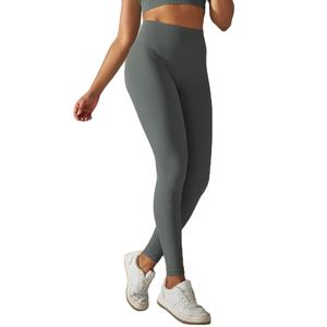 Nouveaux Leggings de Sport pour Femmes, Leggings Côtelés Sans Couture, Leggings Solides à Taille Haute, Leggings de Yoga et de Course - Product Image 1