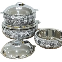 Desain terbaru baja tahan karat makanan penutup piring panci Casserole piring dekorasi meja makanan hangat Display piring harga rendah