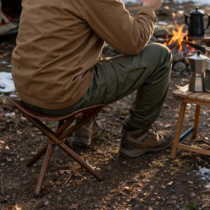 Taburete de caza plegable de cuero al por mayor, taburete de camping con trípode, proveedor OEM, logotipo personalizado, muebles de calidad de exportación en venta - Product Image 4