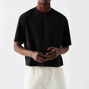 Camisetas extragrandes lisas para hombre, con hombros caídos, estilo holgado, ropa urbana, camisetas en blanco para hombre, impresión de logotipo frontal personalizada - Product Image 6