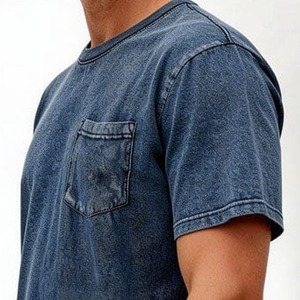 Camiseta Retro OEM 100% Algodón Grueso para Hombre, Talla Grande, Impresión DTG, Logotipo, Lavado Ácido, Estilo Vintage, Personalizada - Product Image 5