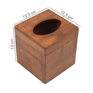 Moderno Dispensador de Papel y Servilletas Cuadrado de Madera de Acacia, Almacenamiento Ecológico para Baño, Dormitorio y Oficina - Product Image 2