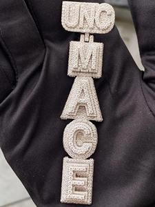 Pendentif personnalisé en moissanite glacée, argent sterling 925, luxe hip-hop, plaqué or 18 carats, pour homme et femme, idéal pour les fêtes - Product Image 2