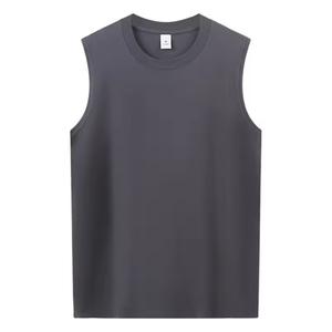 Men's <b>White</b> Breathable Polyester Solid O-Neck Sleeveless <b>Tank</b> <b>Top</b> Casual - Product Image 1