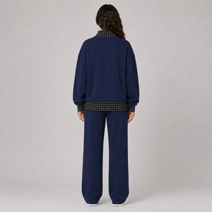 Conjunto Deportivo Casual de Dos Piezas para Mujer, Sostenible, Otoño Invierno, 100% Algodón, Lona Sólida, Transpirable y Ecológico - Product Image 4