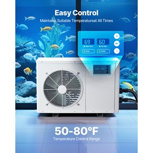 Refrigeratore d'Acqua Moderno da 1/2 HP per Acquari da 150 Galloni, Raffreddamento Silenzioso e Rapido per Vasche di Axolotl e Barriera Corallina - Product Image 2