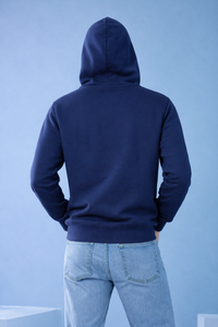 Sudadera con Capucha para Hombre de Primera Calidad, Color Sólido Azul Marino, Suministro al por Mayor, Fabricante, Sudadera de Algodón y Felpa para Hombre, Sudadera Azul Marino para Invierno - Product Image 2