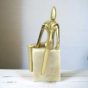 Human <b>Figure</b> Sculpture Aluminium Handmade Eco-Friendly Durable Art Decor for Living Room Tabletop Display Modern Design Jaffs - Product Image 3