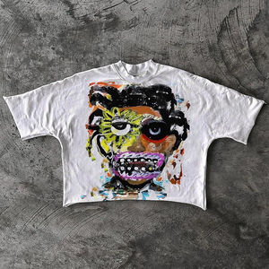 T-shirt Boxy Cropped Homme Personnalisé de Haute Qualité avec Impression Sérigraphique en Coton Épais - Product Image 5