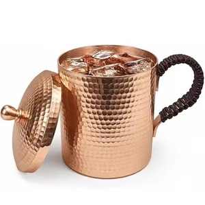 Copper Water Bottle Honeycomb Design 1000ml Portable Travel <b>Drinkware</b> With Lid Vintage Style - Product Image 6