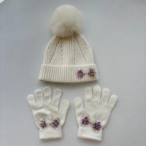 Conjunto de gorro y manoplas de invierno para niñas, accesorios cálidos para niños pequeños, gorro térmico y guantes para clima frío - Product Image 4