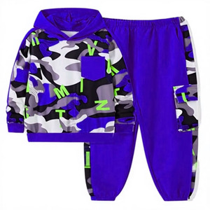 Ensemble survêtement enfant camouflage personnalisé en coton et polyester polaire, sweat-shirt à capuche et pantalon à taille élastique, idéal pour l'hiver, OEM - Product Image 6