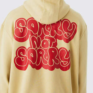 Sweat à capuche beige surdimensionné pour homme, style décontracté, streetwear d'hiver - Product Image 3