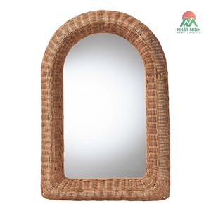 Miroir bohème, arqué, brun naturel Dimensions : 24,00'' L x 2,50'' d'épaisseur x 35,40'' H - Product Image 1