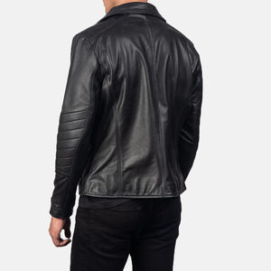 Blouson en cuir unisexe de style motard, fabriqué au Pakistan, qualité supérieure, col montant, logo frontal, coupe-vent, respirant, hiver - Product Image 4