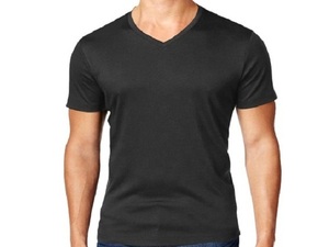 Suavidad superior, ropa esencial de manga corta con cuello en V para hombre, hecha con una mezcla de algodón duradero. - Product Image 2