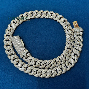 Men's 18K Gold Plated S925 Silver Filled Moissanite <b>Statement</b> <b>Necklace</b> Hiphop Link Chain Everyday Wear - Product Image 3