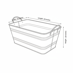Pot de fleurs galvanisé pour décoration intérieure et extérieure - Rectangulaire gris - 24 pouces - Product Image 6