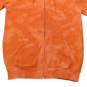 Men's Orange <b>Zip</b>-Up Fleece <b>Hoodie</b> Regular Fit Casual <b>Pocket</b> Sweatshirt Winter Wear 100% Cotton Knitted Solid Color Eco-Friendly - Product Image 3