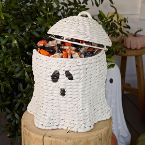 Panier de décoration d'Halloween en forme de citrouille, fait main, en rotin naturel, pour la maison (intérieur/extérieur), idéal pour les bonbons et les cadeaux - Product Image 6