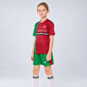 Custom Summer Short Sleeve Soccer Jersey 100% Polyester Quick Dry Football Uniform - Product Image 2
