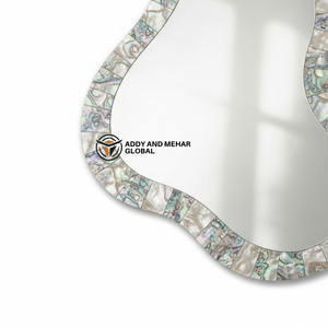 Miroir mural de luxe en nacre incrustée, fait main, mosaïque de coquillages, miroir incurvé pour la décoration haut de gamme de la maison et des hôtels - Product Image 5