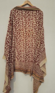 Paréo de plage Bagru en coton imprimé à la main avec bordure en soie, écologique, léger, style bohème, jupe de bain d'été pour femme - Product Image 6