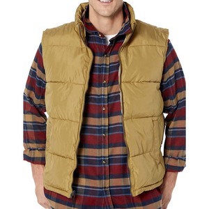 Custom Made Men's High Quality Breathable Canvas <b>Puffer</b> Vest Stand Front Zipper Closure New Style Casual Outdoor Winter <b>Cheap</b> - Product Image 4