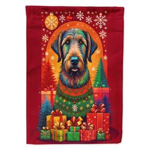 Wolfhound irlandés vacaciones Navidad bandera grande para porche Navidad patio Banner ilustraciones colgante de pared Casa de poliéster Multicolor - Product Image 1