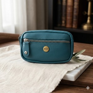 WRIZA Genuine Leather Coin <b>Purse</b> for Women | Travel & Work Mini Zipper <b>Key</b> Pouch Keychain Holder Compact Change Wallet Organizer - Product Image 5