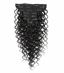 Extensions à clipser 22 pouces, noir naturel, qualité super double drawn, texture cheveux bouclés profonds - Product Image 1