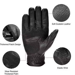 Gants de course en cuir imperméables et coupe-vent personnalisés pour hommes, pour la moto, les sports de plein air, compatibles avec les écrans tactiles - Product Image 1