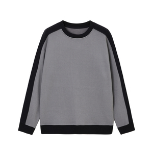 Sweat-shirt tendance pour homme, coupe oversize, 100 % coton molletonné, style streetwear, col rond, color block, manches longues, hiver 2026 - Product Image 1