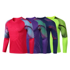 Custom Color 100% Polyester Breathable Waterproof <b>Mesh</b> Seamless <b>Long</b> <b>Sleeve</b> Slim Fit Adult Unisex Soccer Goalkeeper Jersey Heat - Product Image 1