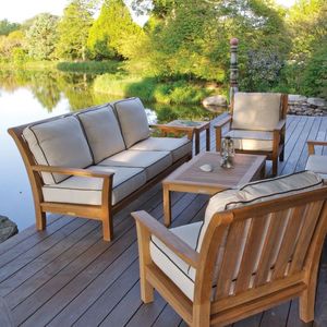 PATIO FURNITURE SET SOFA TEAK WOOD OUTDOOR MADE IN INDONESIA - Product Image 1