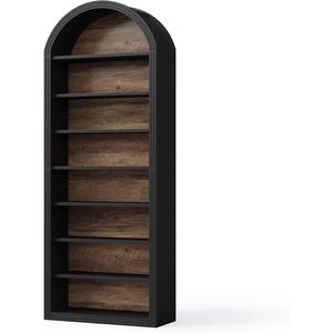 Large Arched <b>Open</b> Bookshelf Independent Wooden <b>Storage</b> Cabinet for Living Rooms Bedrooms Offices or Libraries - Product Image 5