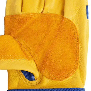 Gants de travail mécaniciens en cuir grainé de daim robuste, durables et de sécurité, avec dos en spandex pour la construction - Product Image 5