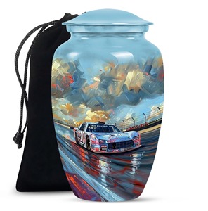 Urna Funeraria Personalizada para Cenizas de Adulto, Diseño Vintage de Coche Deportivo Verde Aurora Boreal, Urna Conmemorativa para Cenizas Humanas - Product Image 4