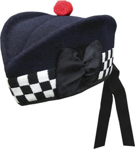 Bonnet Balmoral en laine marron avec bande à carreaux et pompon, unisexe, pour adulte, idéal pour les fêtes d'hiver - Product Image 2
